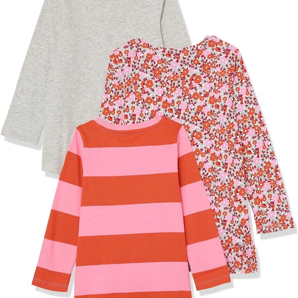 Amazon Essentials Girls👧🏻Long-Sleeve Tunic T-Shirts👚Pack of 3 Sz L - Picture 6 of 7